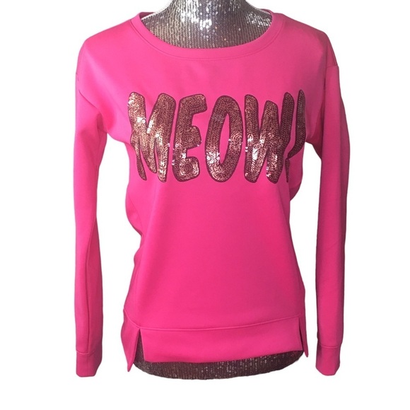 Juicy Couture sweatshirt Scuba Hot Pink Sequins Crewneck XS - Picture 2 of 7